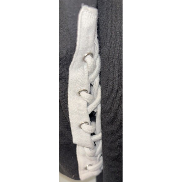 Victorias Secret Pink Logo  Crop Crew  Sweat Shirt Tie Up Sides Small Sz Large - Picture 3 of 5